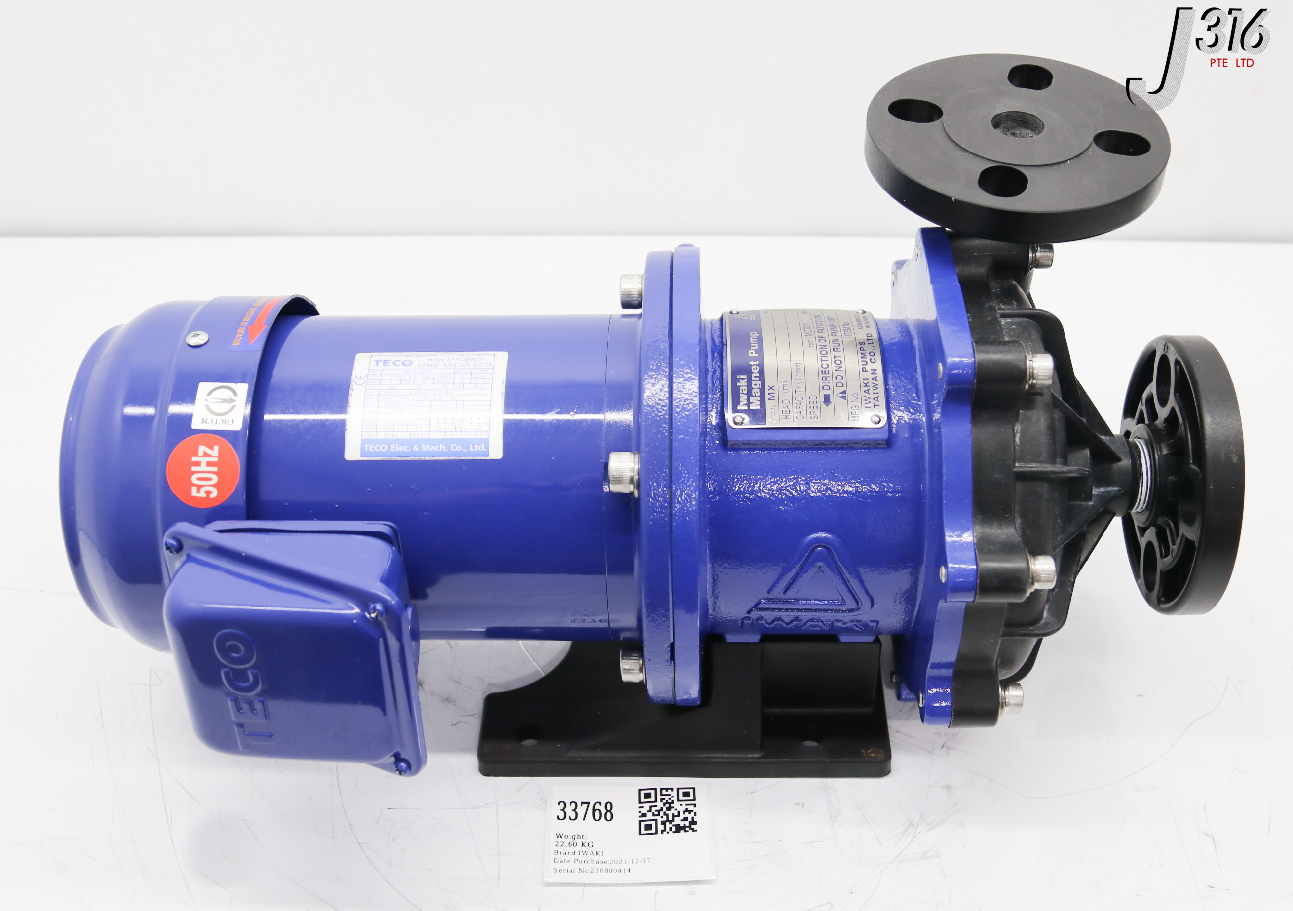 33768 IWAKI MAGNETIC DRIVE PUMP, MX SERIES, 2840RPM MX-251CV5-4 | eBay
